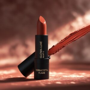 Glowia Luxe Matte Lipstick – Terracotta Flame